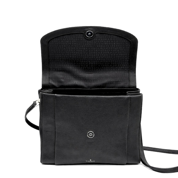 Kate Spade Black Pebbled Leather Satchel Top Handle Crossbody Bag - Picture 6 of 7